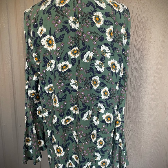 Free People Magic Mystery Tunic Dress Floral Bell Sleeve Boho Peasant sz S - Picture 9 of 16